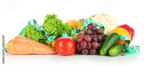 Fresh vegetables isolated on white