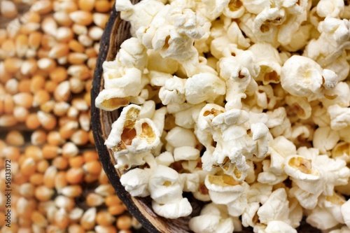 Popcorn and corn grain