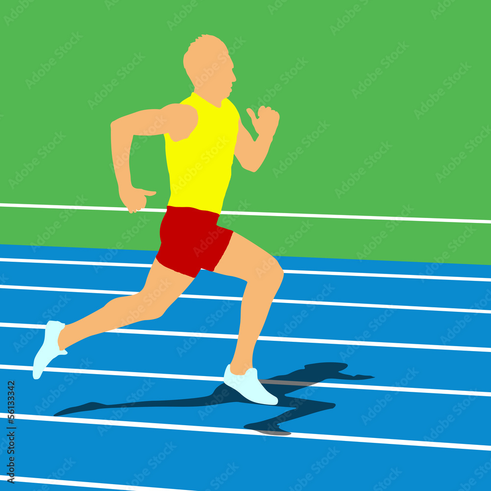 Obraz premium Running silhouettes. Vector illustration.