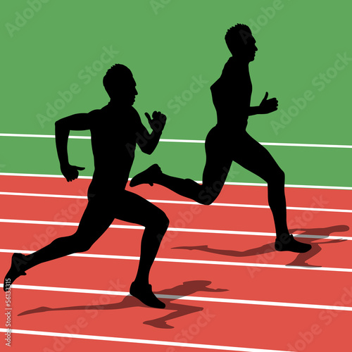 Running silhouettes. Vector illustration.