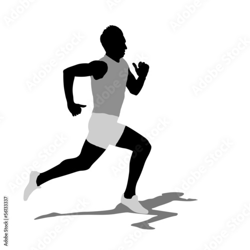 Running silhouettes. Vector illustration.