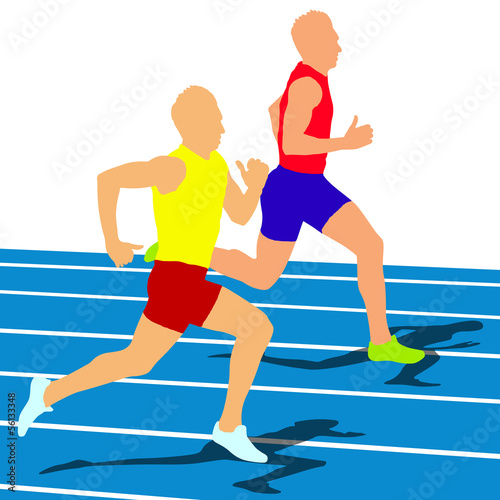 Running silhouettes. Vector illustration.