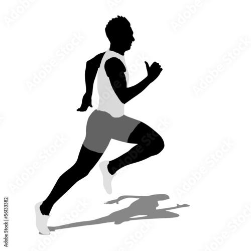 Running silhouettes. Vector illustration.