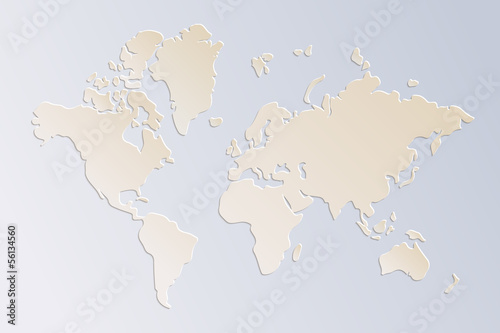 Subtle 3d paper world map i...