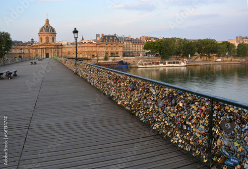 Thousands of Love Locks on the Pont Des Arts Bridge. photo