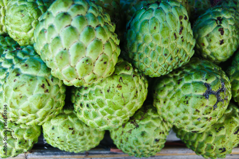 Fototapeta premium The Closeup of custard apple