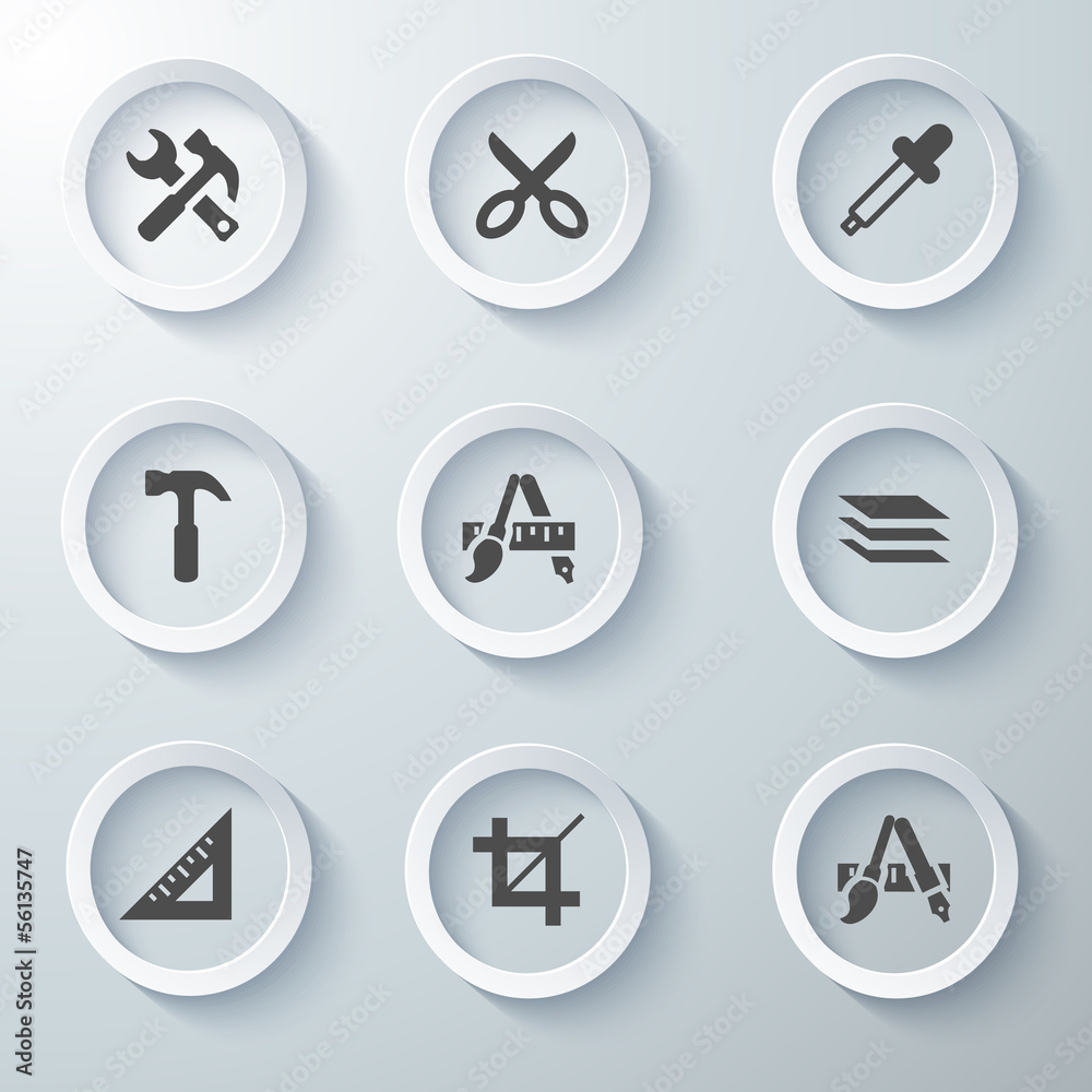 White 3d icons 3d icons set icon collection vector illustration White 3d icons 3d icons set icon collection vector illustration