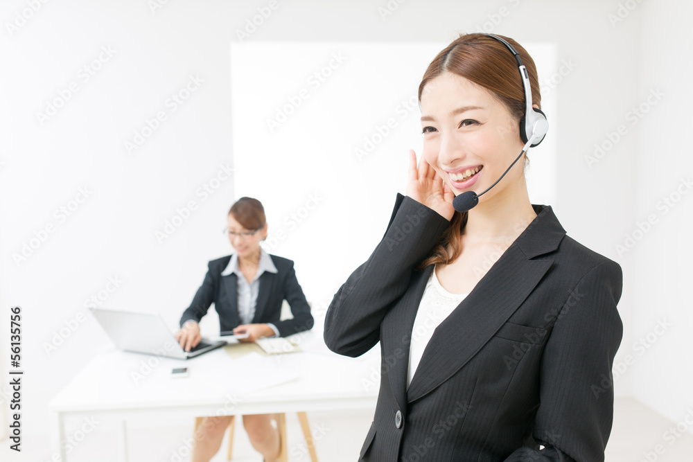 Beautiful asian business operator Beautiful asian business operator