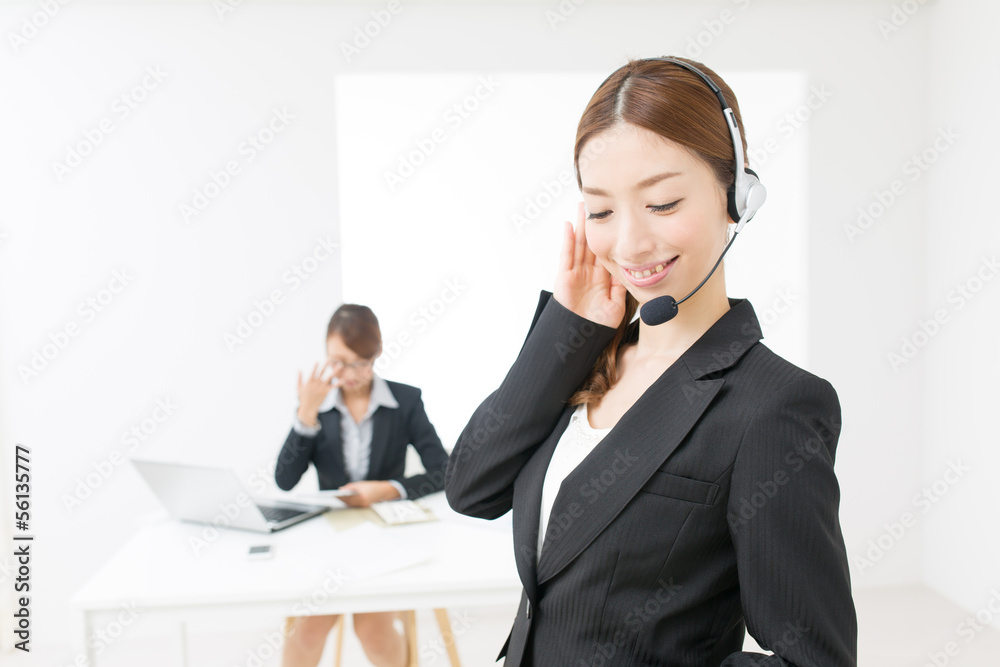 Beautiful asian business operator Beautiful asian business operator