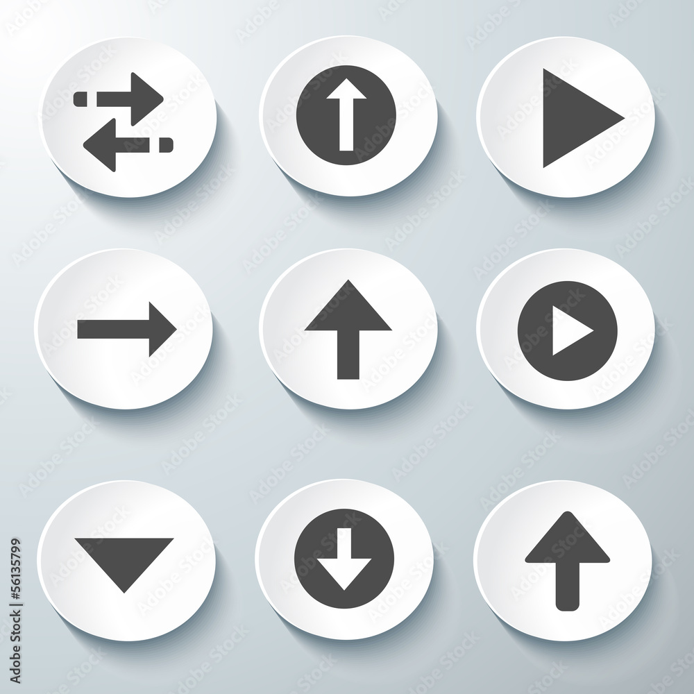 White 3d icons 3d icons set icon collection vector illustration White 3d icons 3d icons set icon collection vector illustration