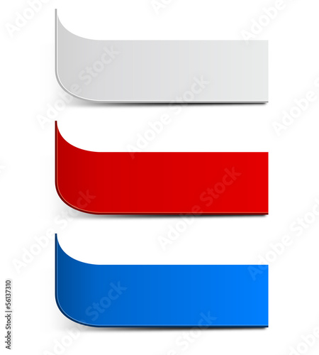 Colorful paper labels, stickers isolated on white background
