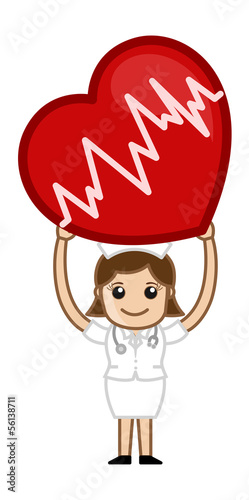 Heart Surgery - Medical Cartoon Vector Character