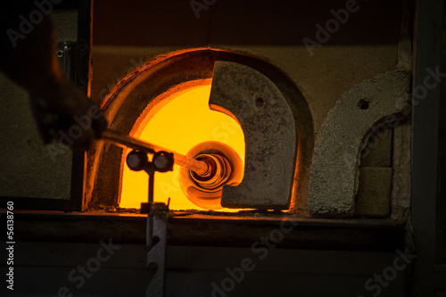 furnaces in the glass factory