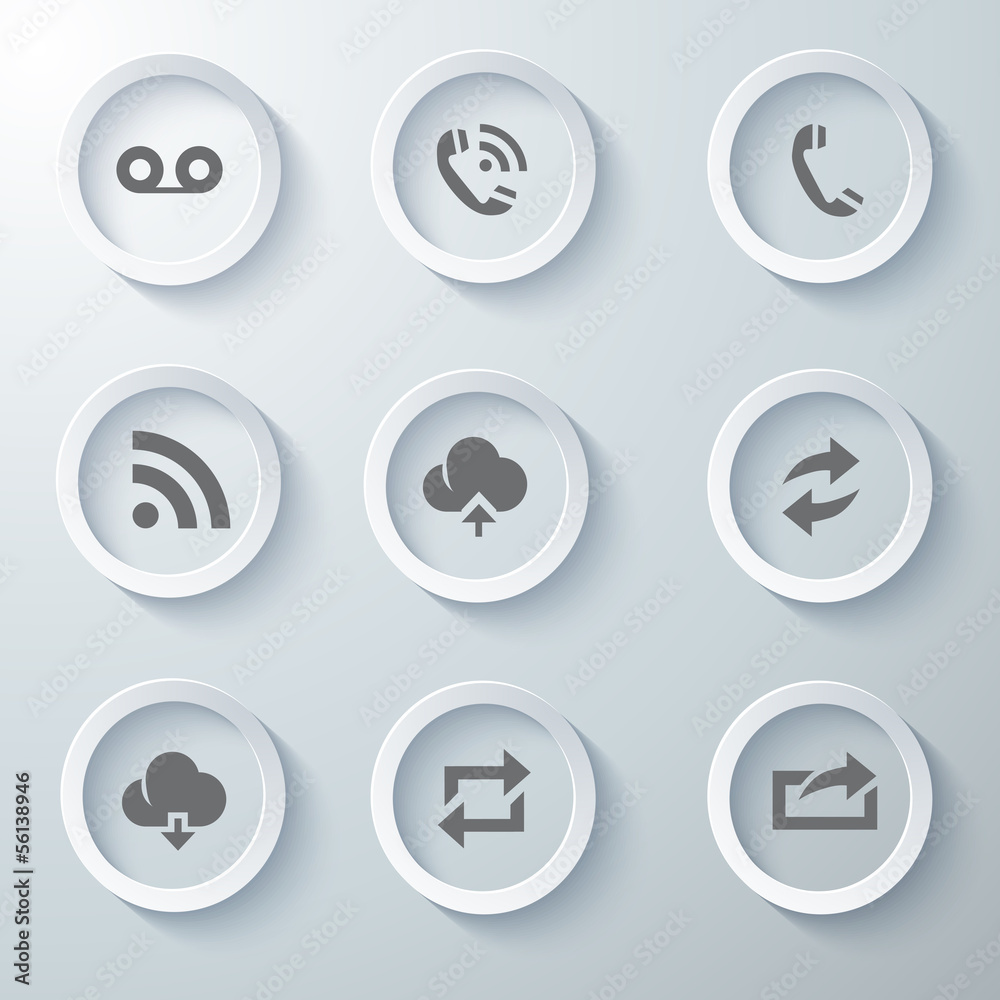Icon Set collection White 3d icons 3d icons vector illustration Icon Set collection White 3d icons 3d icons vector illustration