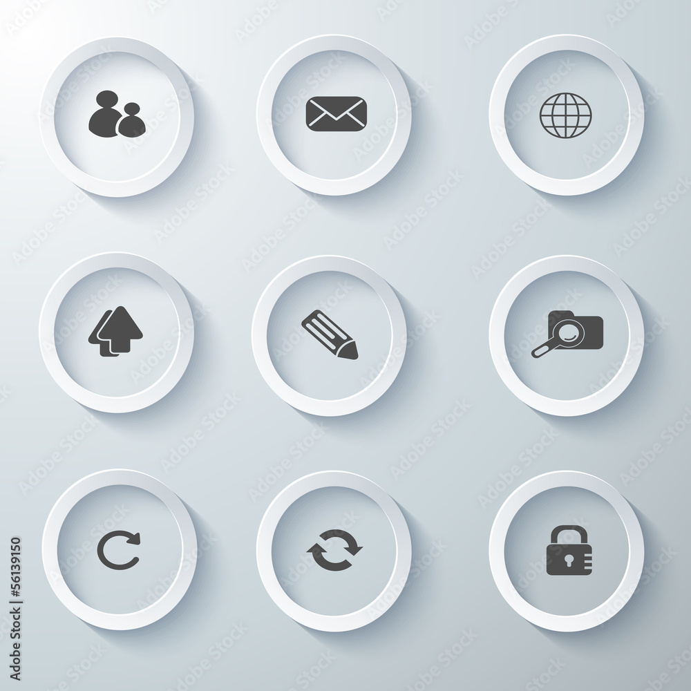 Icon Set collection White 3d icons 3d icons vector illustration Icon Set collection White 3d icons 3d icons vector illustration