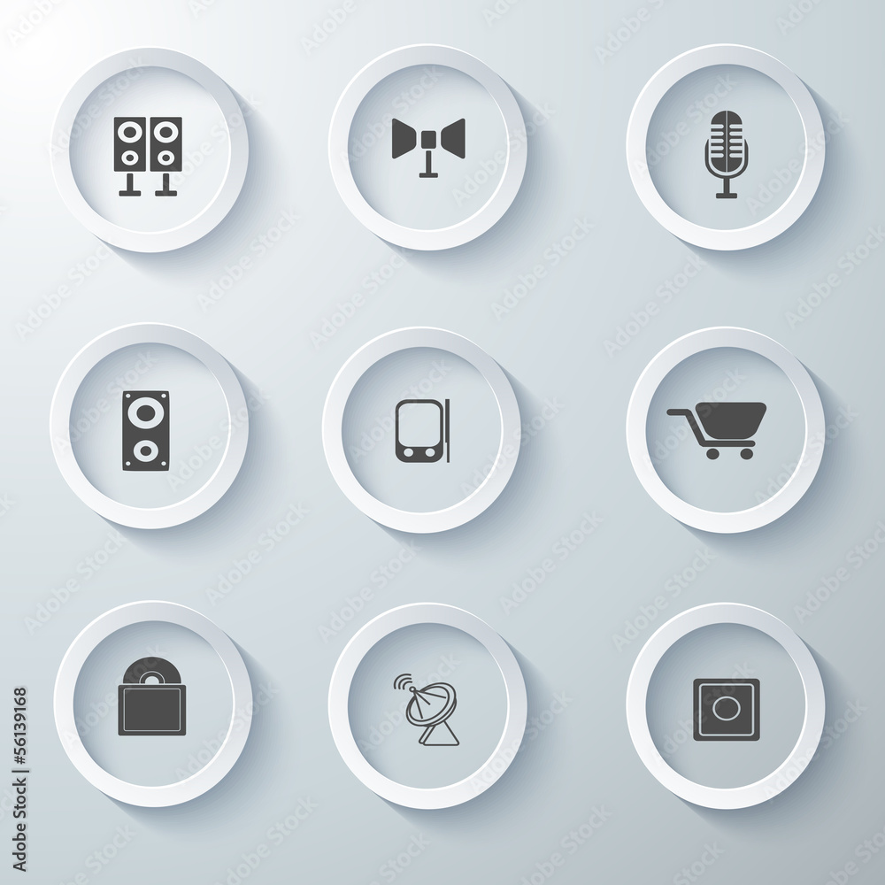 Icon Set collection White 3d icons 3d icons vector illustration Icon Set collection White 3d icons 3d icons vector illustration