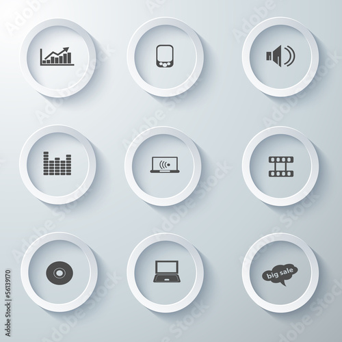 Icon Set collection White 3d icons 3d icons vector illustration 