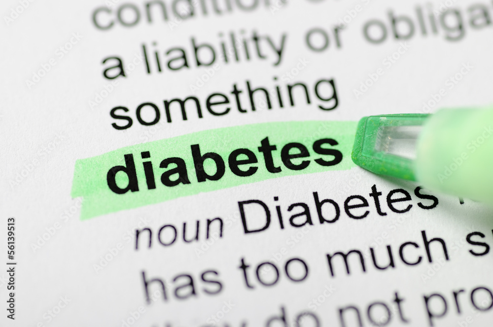 Obraz premium Highlight diabetes word