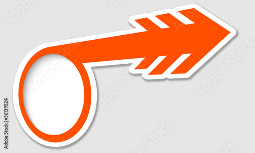 red cirlular object with arrow