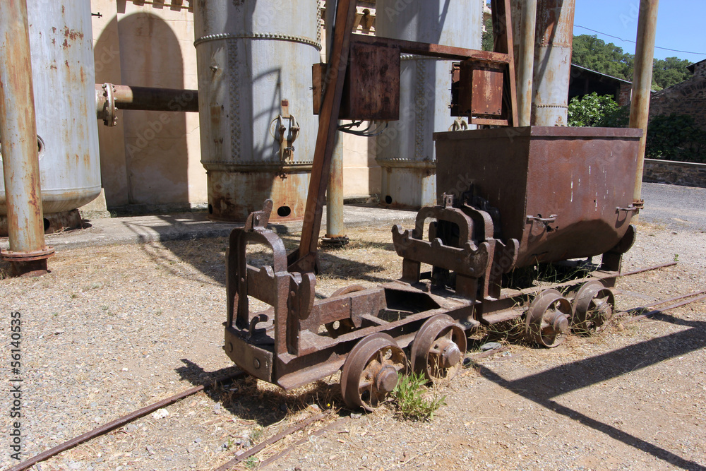 Il carrello della miniera di Montevecchio in Sardegna