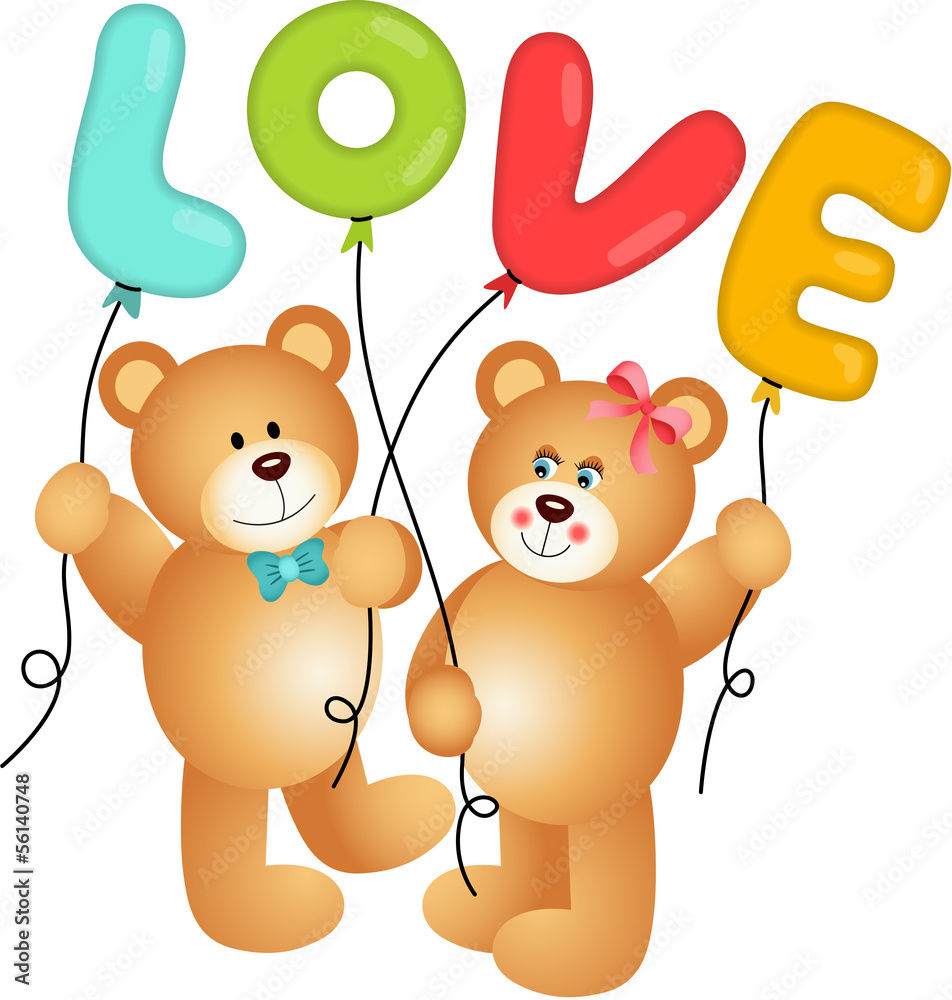 Cute Love Teddy Bear Cartoon