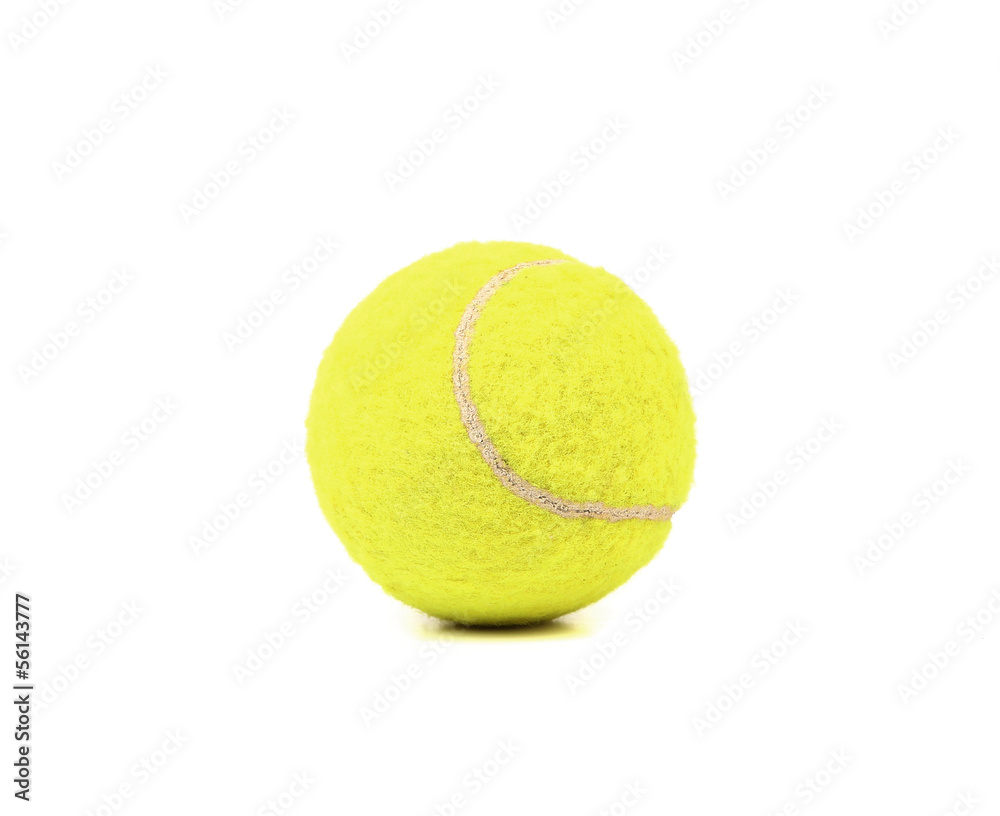 Single tennis ball isolated.