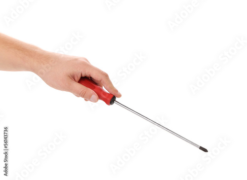 Screwdriver with hand isolated