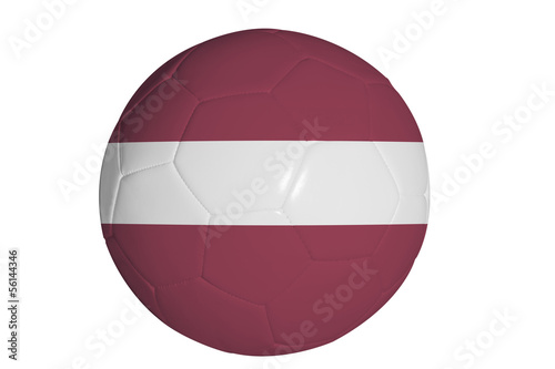 Latvian flag graphic on soccer ball