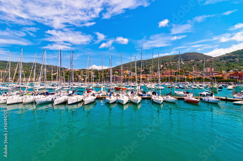 harbour and town of Lerici, Italy, in summer