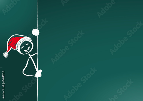 Frohe Weihnachten, Tafel mit freifläche, Strichmännchen