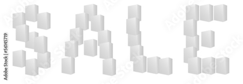 letters of sale  white boxes on white background