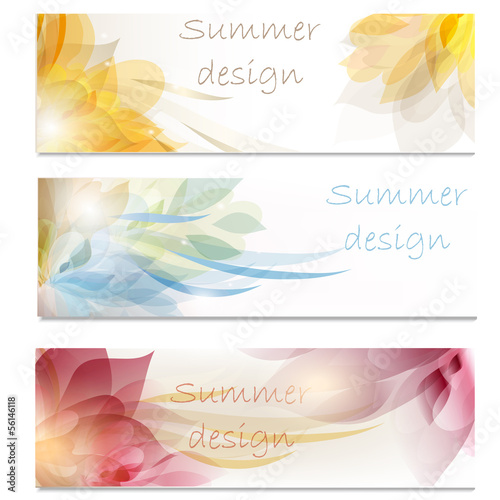 Brochure vector set in floral style