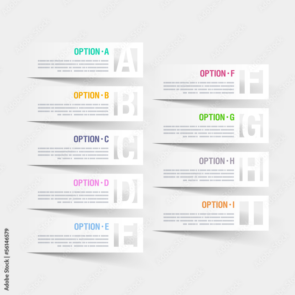 Abstract infographics letter options template