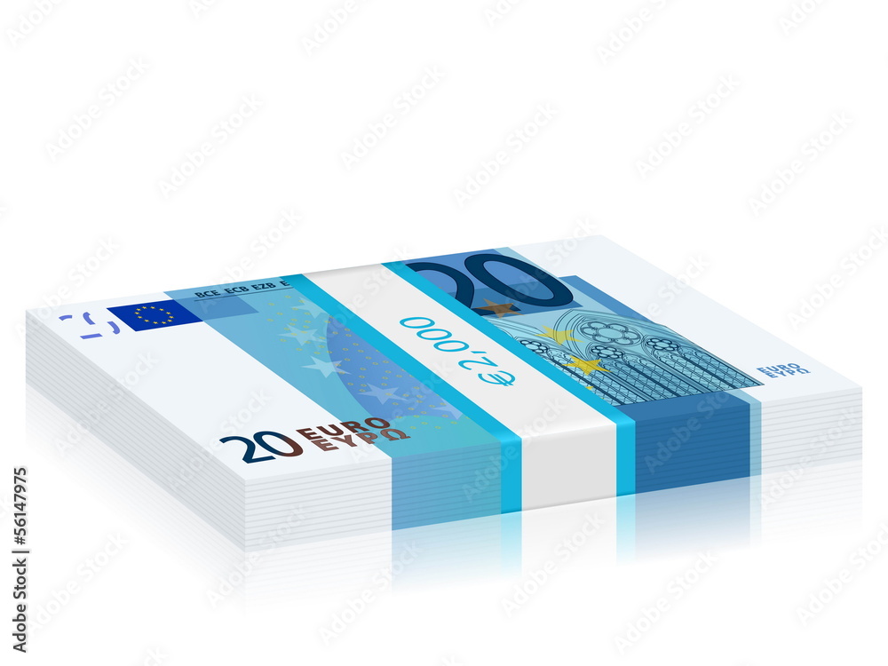twenty euro stack twenty euro stack