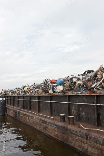 Container ship filled with scrap.