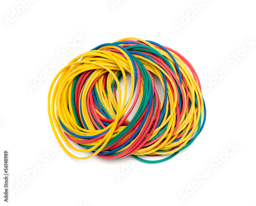 Wallpaper Mural Colorful rubber bands on white background Torontodigital.ca