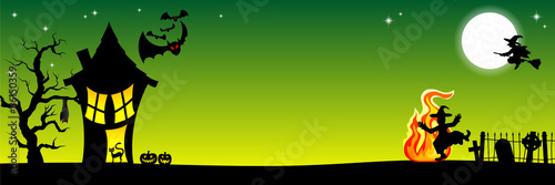witch house in a full moon night
