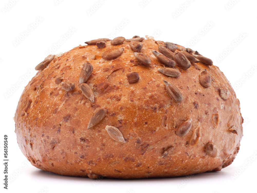 Hamburger bun or roll with sesame seeds cutout Hamburger bun or roll with sesame seeds cutout