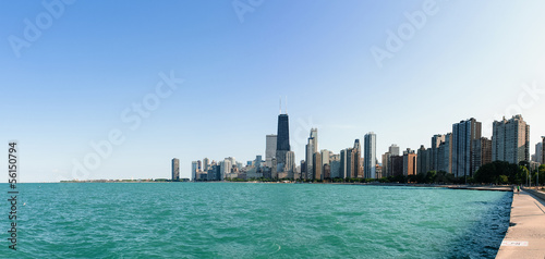The lake michigan and the buildings of Chicago