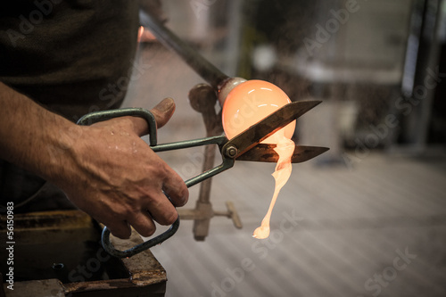 Fotografie furnaces in the glass factory