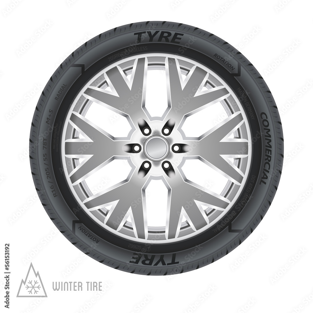 Winter tire abstract illustration