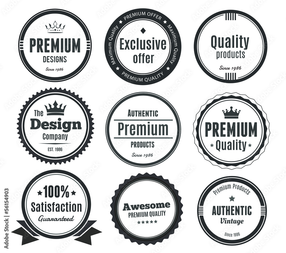 Obraz premium Nine Scalable Vintage Badges