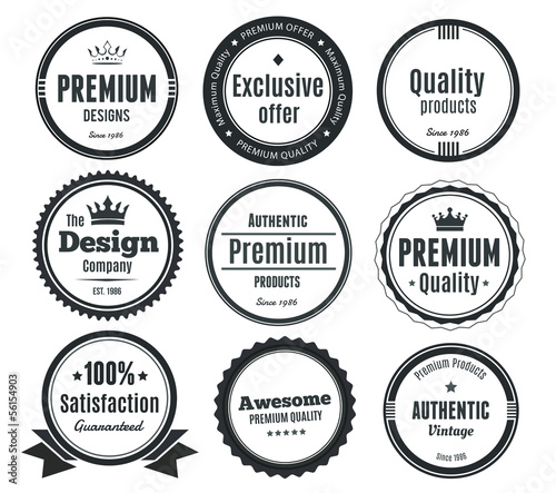 Nine Scalable Vintage Badges