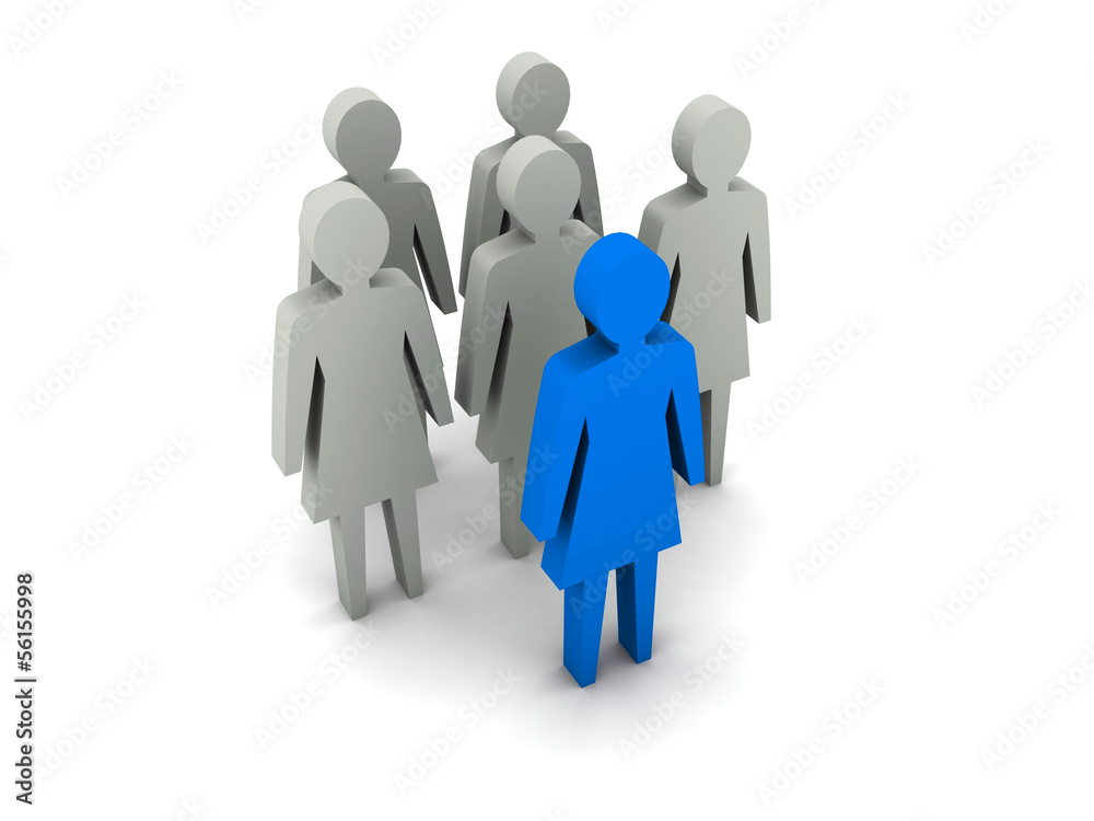 Women team. Leadership. Teamwork. Concept 3D illustration Women team. Leadership. Teamwork. Concept 3D illustration