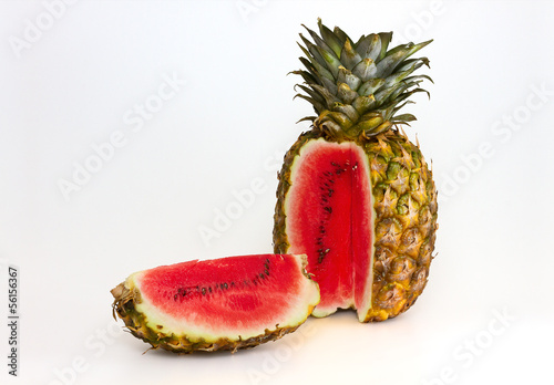 Pineapple containing a watermelon