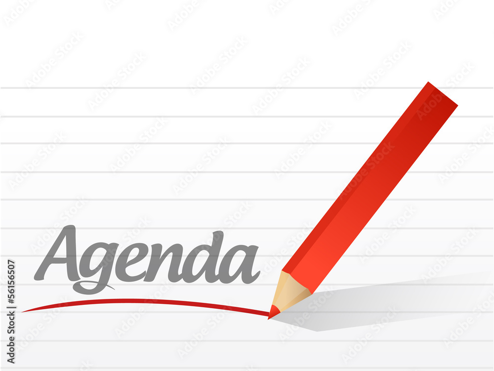 agenda written on a white paper. illustration agenda written on a white paper. illustration