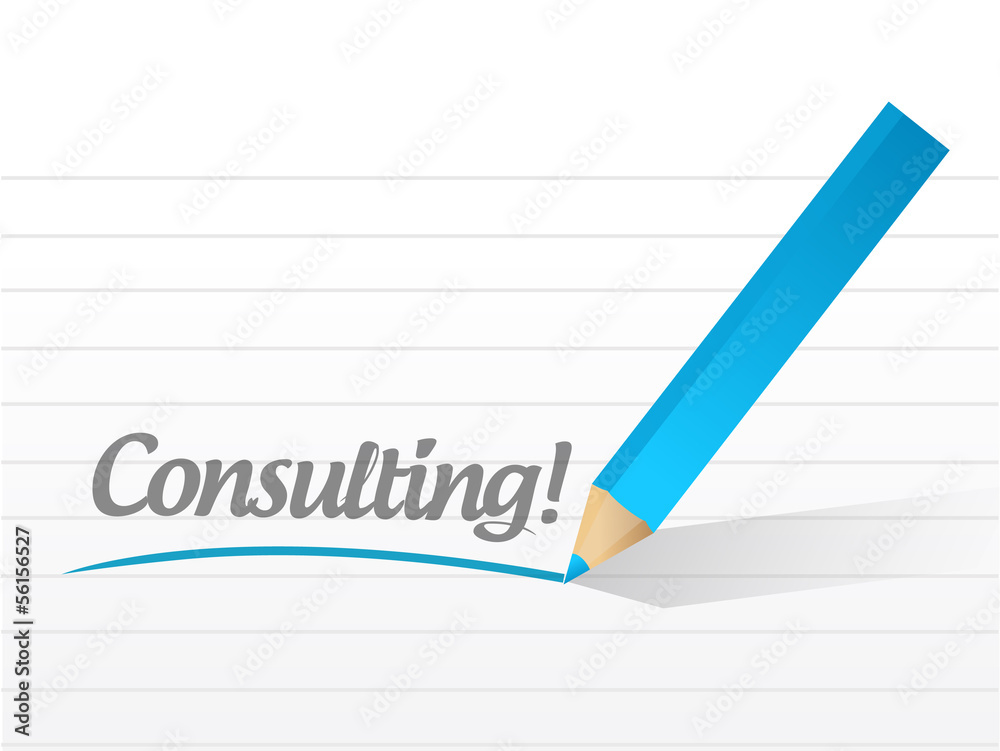 consulting written on a white paper. illustration consulting written on a white paper. illustration