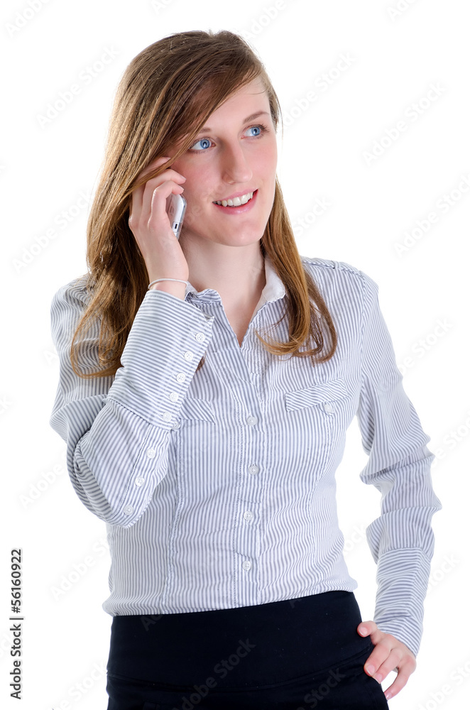 Portrait of young brunette phone talking Portrait of young brunette phone talking