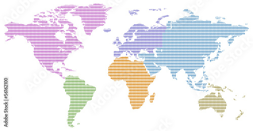 continent colors men pattern world map