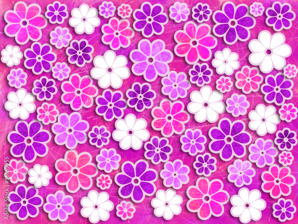 Pink and Purple Flower Art Pattern